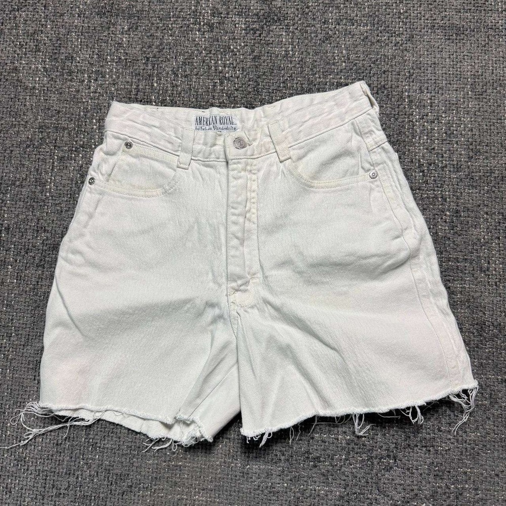 Gloria Vanderbilt American Royal Denim Shorts Womens 8 White High Rise 90s USA